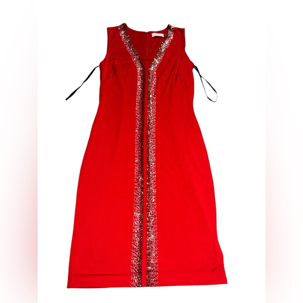Calvin Klein Red Glitz Cocktail Dress | 4